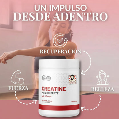 Suplemento de creatina para mujer - para crecimiento muscular magro, recuperación