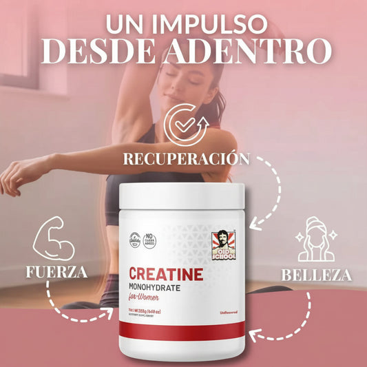 Suplemento de creatina para mujer - para crecimiento muscular magro, recuperación